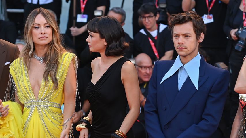 Olivia Wilde, Sydney Chandler und Harry Styles im Rahmen des "Don't Worry Darling"-Red-Carpet-Events