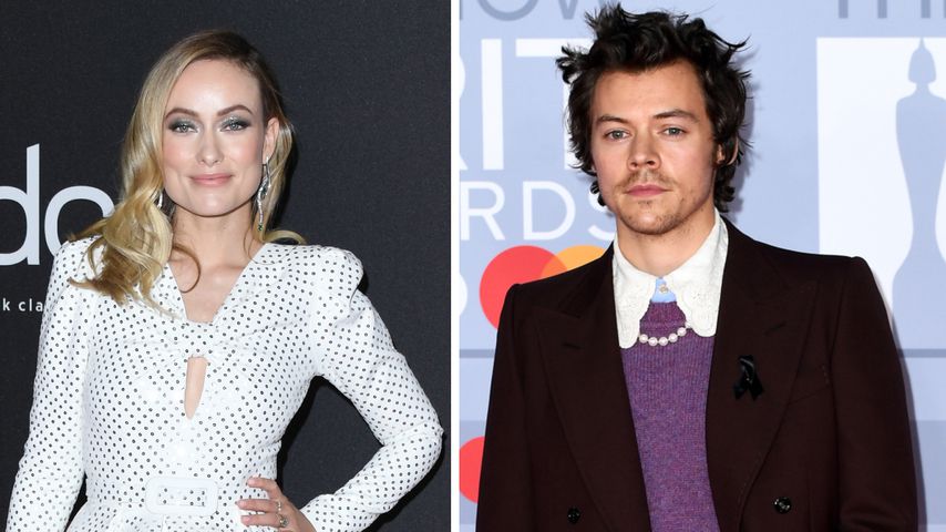 Olivia Wilde und Harry Styles posieren innig am Filmset
