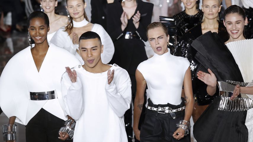 Olivier Rousteing und Cara Delevigne bei einer Balmain-Fashion-Show