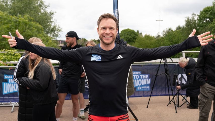 Olly Murs feiert im Queen Elizabeth Olympic Park den Abschluss seiner 400‑km‑Charity‑Challenge für Unicef, 2026