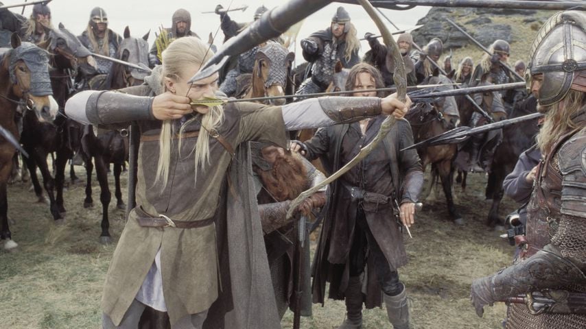 Orlando Bloom, John Rhys-Davies und Viggo Mortensen in "Der Herr der Ringe: Die zwei Türme"