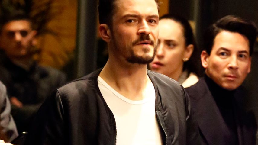 Orlando Bloom mit seinem Hund in Mailand