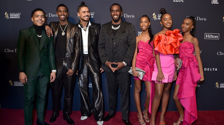 P. Diddy mit seinen Kids Justin, Christian, Quincy, D'Lila, Chance und Jessie, Januar 2020