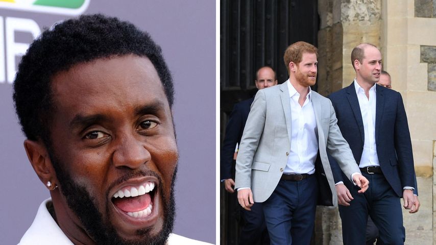 Collage von P. Diddy, Prinz William und Harry