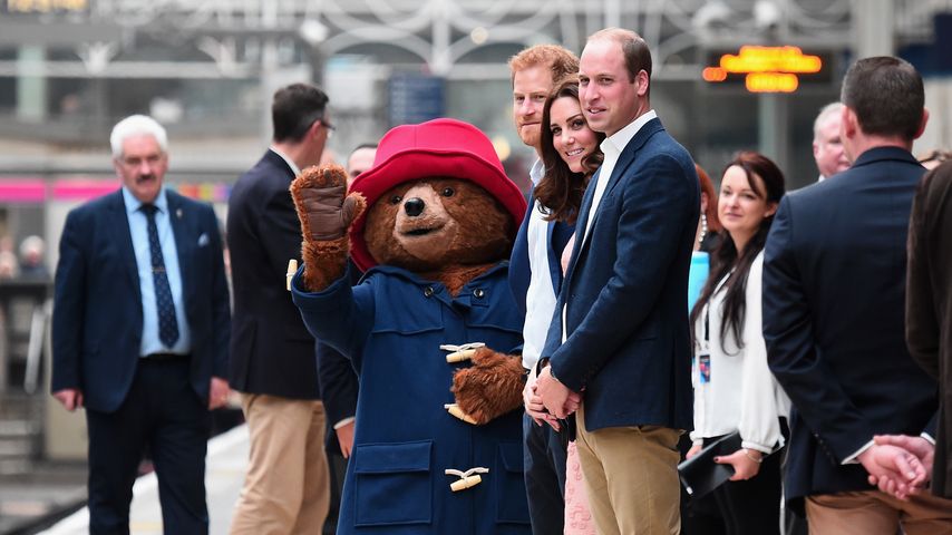 Paddington Bär mit Prinz Harry, Prinzessin Kate und Prinz William, London 2017