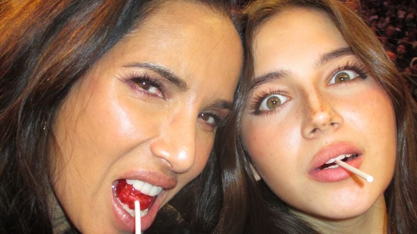 Padma Lakshmi und Tochter Krishna bei einem Spiel der Knicks