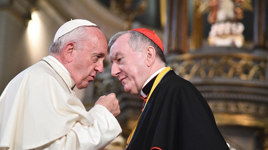 Papst Franziskus I. und Pietro Parolin im Januar 2018