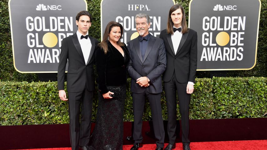 Paris, Keely Shaye, Pierce und Dylan Brosnan bei den Golden Globes im Januar 2020