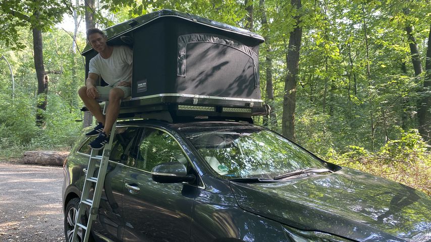 Patrick Fabian im Campingurlaub, August 2020