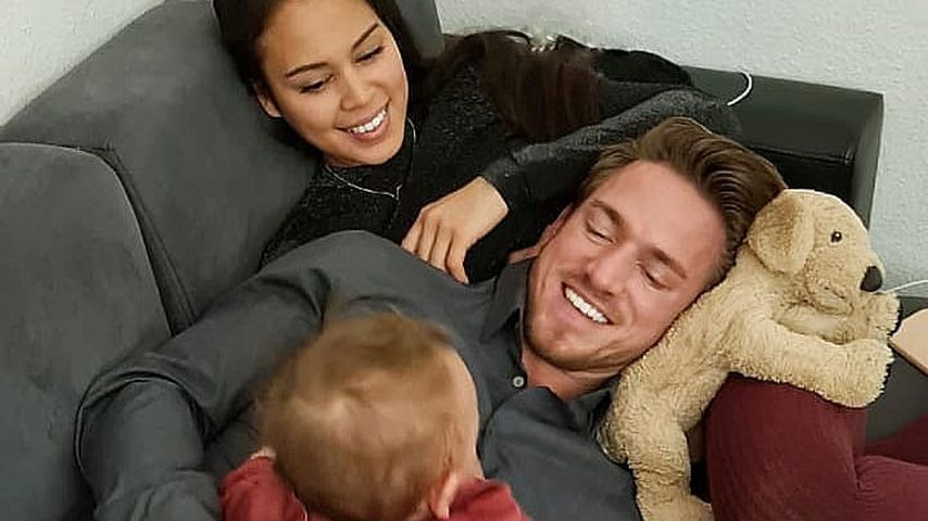 Patrick Fabian mit seiner Ex Lea und Tochter Lilly, Weihnachten 2020