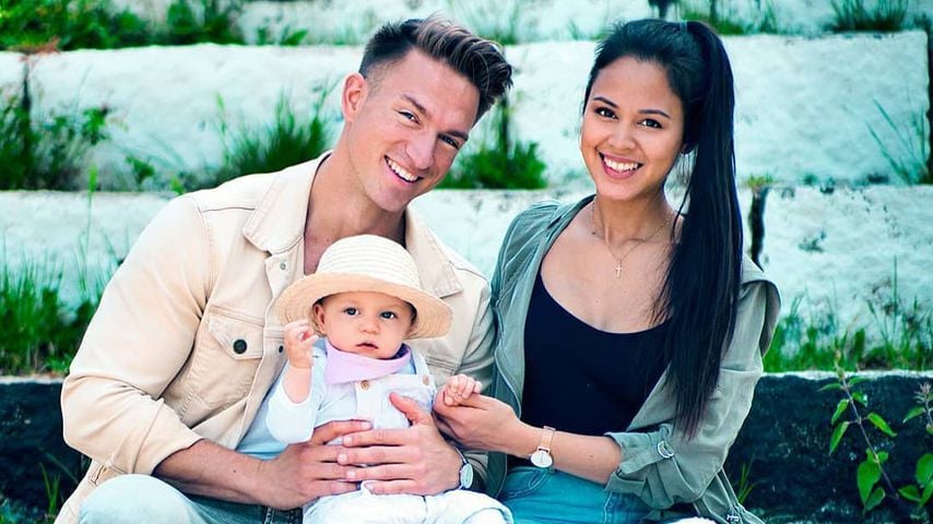 Patrick Fabian, Tochter Lilly und Freundin Lea im Juni 2020