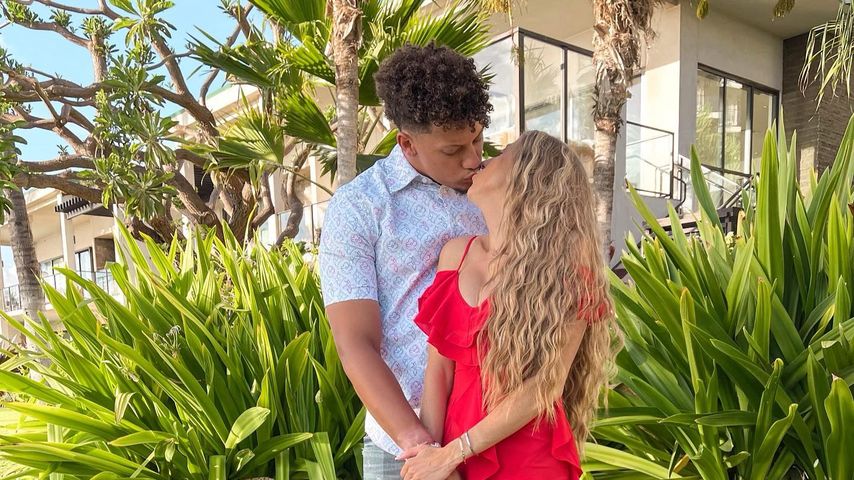 Footballer Patrick Mahomes mit seiner Verlobten Brittany Matthews
