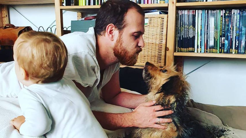 "Unter uns"-Star Patrick Müller mit Sohn Lovis und seinem Hund