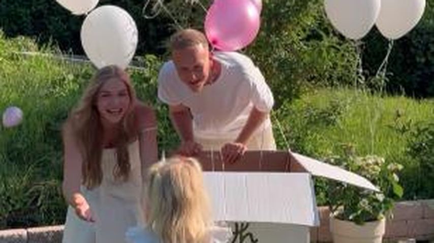 Patrizia Palme und ihr Mann beim Genderreveal von ihrem zweiten Baby
