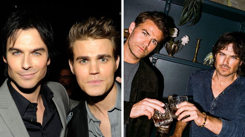 Collage: Paul Wesley und Ian Somerhalder zu "Vampire Diaries"-Zeiten und 2024