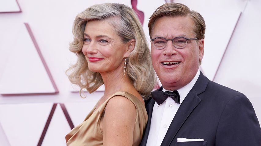 Paulina Porizkova und Aaron Sorkin bei der Oscarverleihung 2021