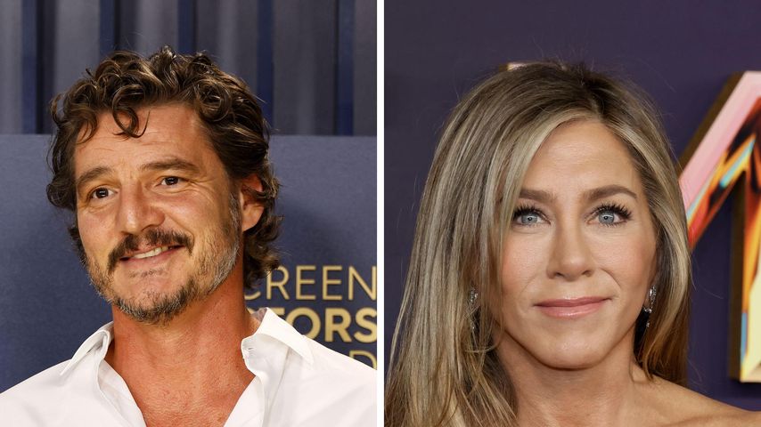 Collage: Pedro Pascal und Jennifer Aniston