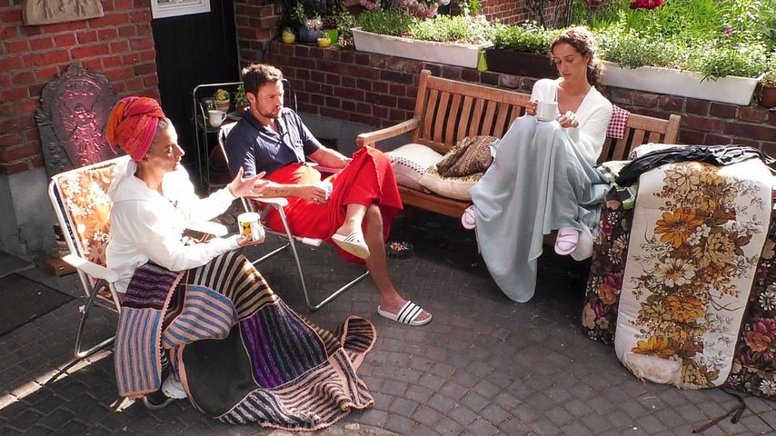 Peggy Jerofke, Benjamin Melzer und Samira im "Sommerhaus der Stars"
