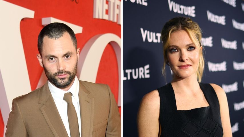 Penn Badgley & Meghann Fahy drehen romantische Filmszene