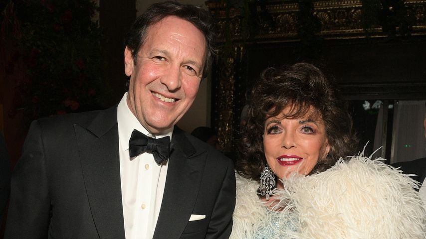 Joan Collins, Schauspielerin, mit ihrem Mann Percy Gibson im Januar 2024