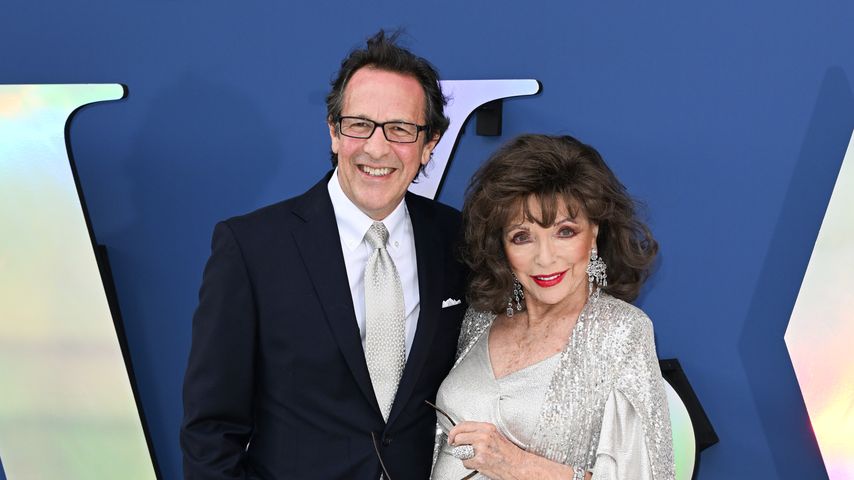 Joan Collins, Schauspielerin, mit ihrem Mann Percy Gibson