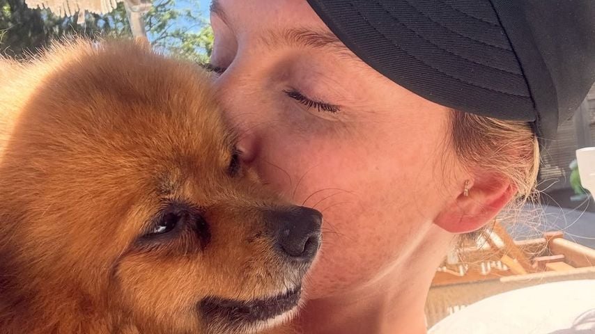 Perrie Edwards und Hatchi im Urlaub