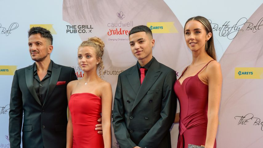 Peter Andre mit seinen Kindern Princess, Junior und Ehefrau Emily, Juli 2022
