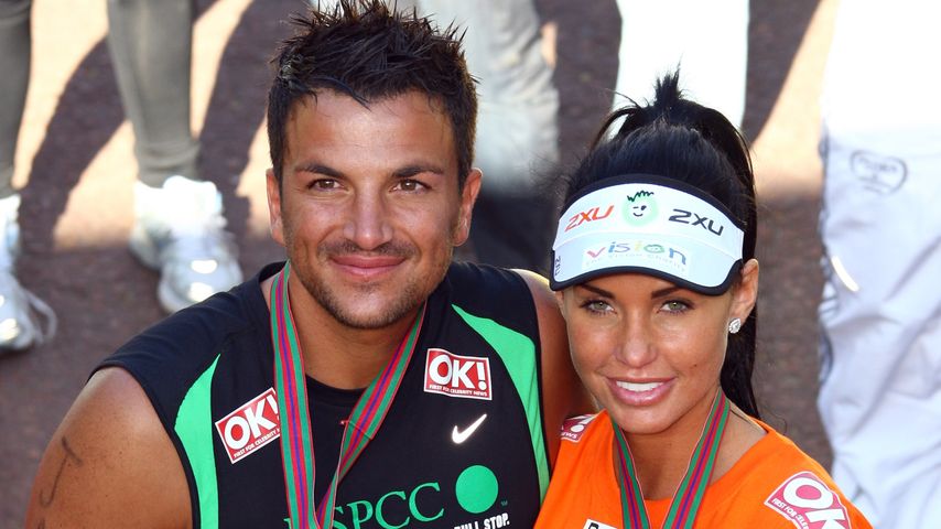Peter Andre und Katie Price nach dem London Marathon im April 2009