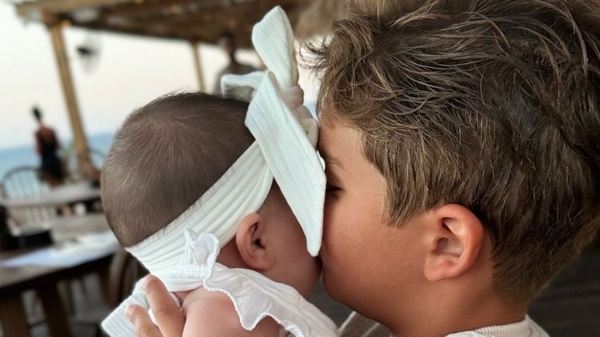Peter Andres Tochter Arabella und sein Sohn Theo, August 2024