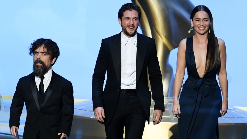 Peter Dinklage, Kit Harington und Emilia Clarke bei den 71. Emmy Awards