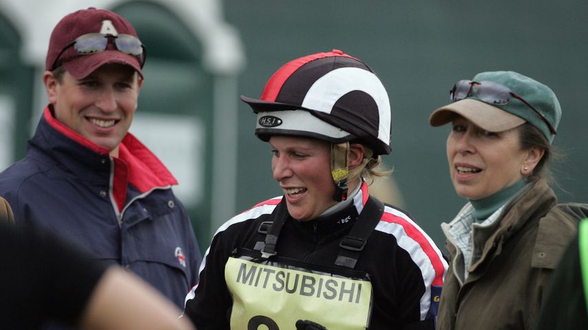 Peter Phillips, Zara Tindall und Prinzessin Anne im Mai 2008