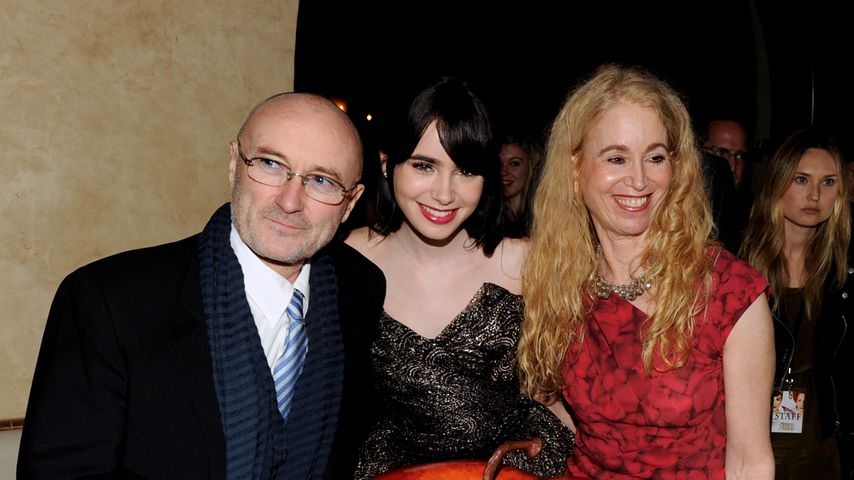 Phil Collins mit Tochter Lily Collins und Ex-Frau Jill Tavelman, 2012