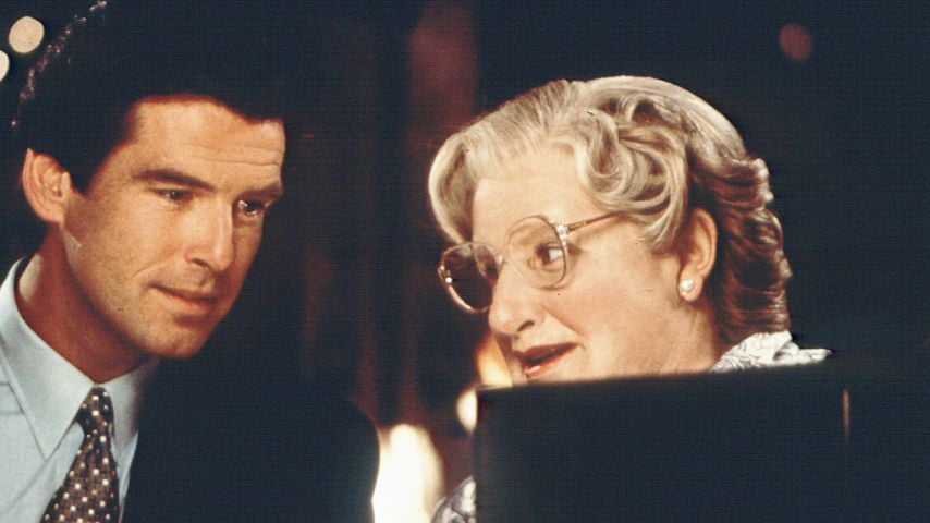 Pierce Brosnan und Robin Williams in "Mrs. Doubtfire"