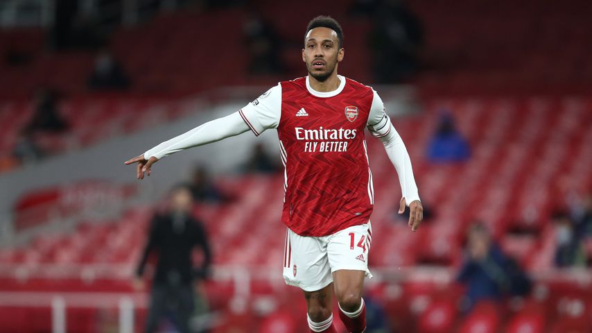 Pierre-Emerick Aubameyang im Spiel gegen Manchester City im Februar 2021