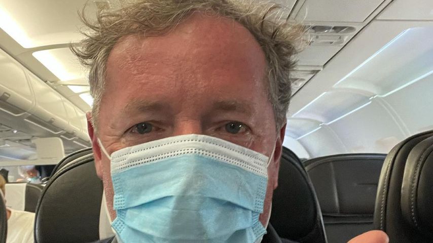 Piers Morgan im Flugzeug, Mai 2021