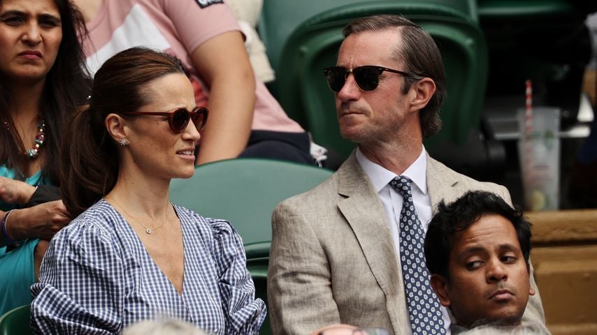 Pippa und James Matthews bei einem Wimbledon-Match im Juli 2021