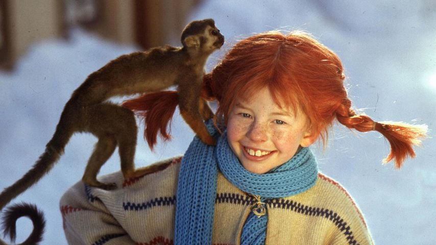 Pippi Langstrumpf mit Affe Herr Nilsson