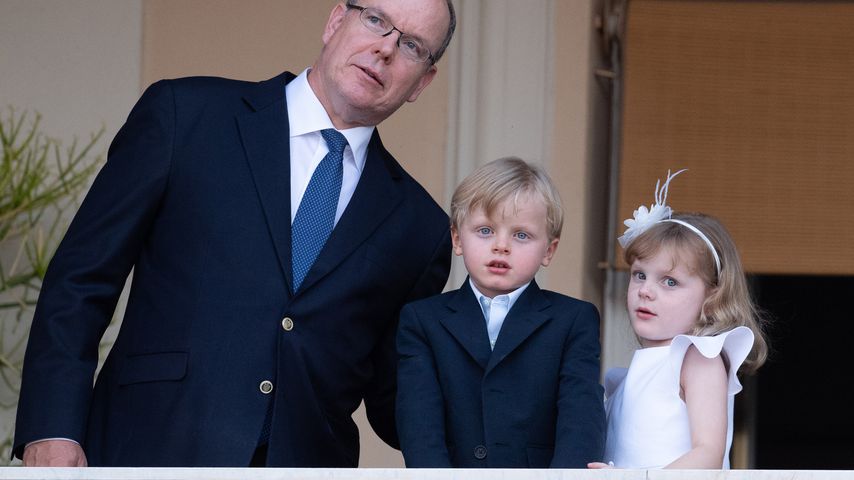 Prinz Albert II. von Monaco mit seinen Kindern Jacques und Gabriella