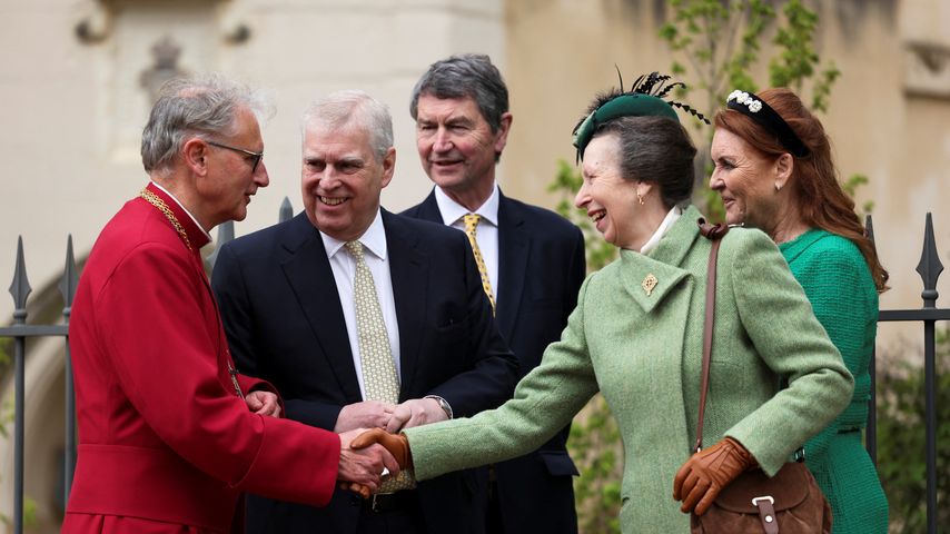 Prinz Andrew, Sarah Ferguson, Prinzessin Anne und Timothy Laurence, Ostern 2024