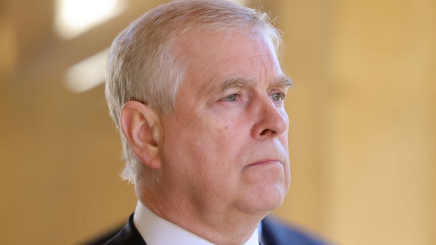 Prinz Andrew bei der Trauerfeier von Prinz Philip