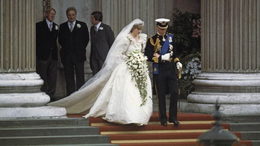Prinz Charles und Princess Diana nach der Trauung an der St Paul's Cathedral in London, 29. Juli 1981