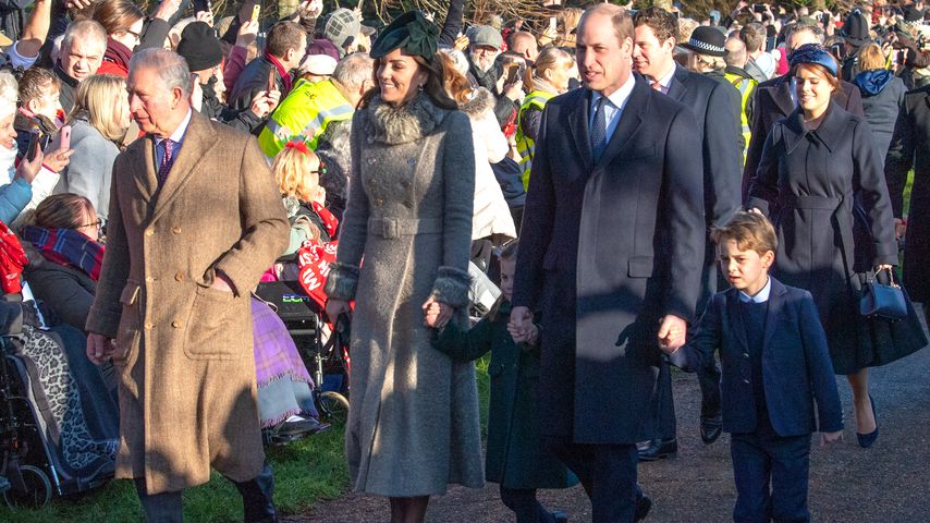 Prinz Charles, Herzogin Kate, Prinzessin Charlotte, Prinz William und Prinz George