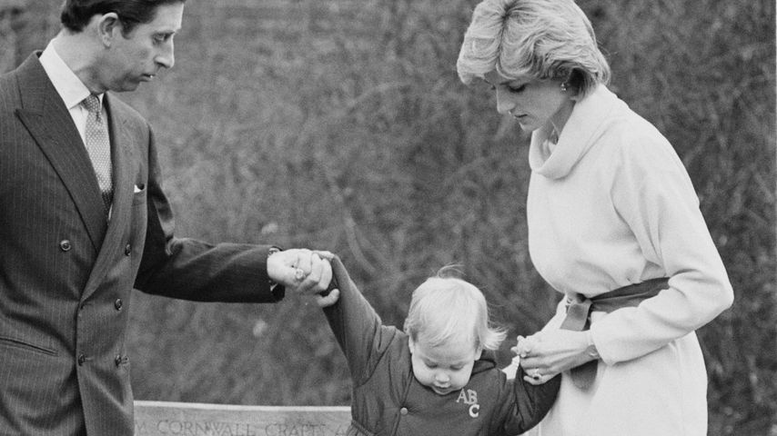Prinz Charles, Prinz William und Prinzessin Diana in London im Dezember 1983