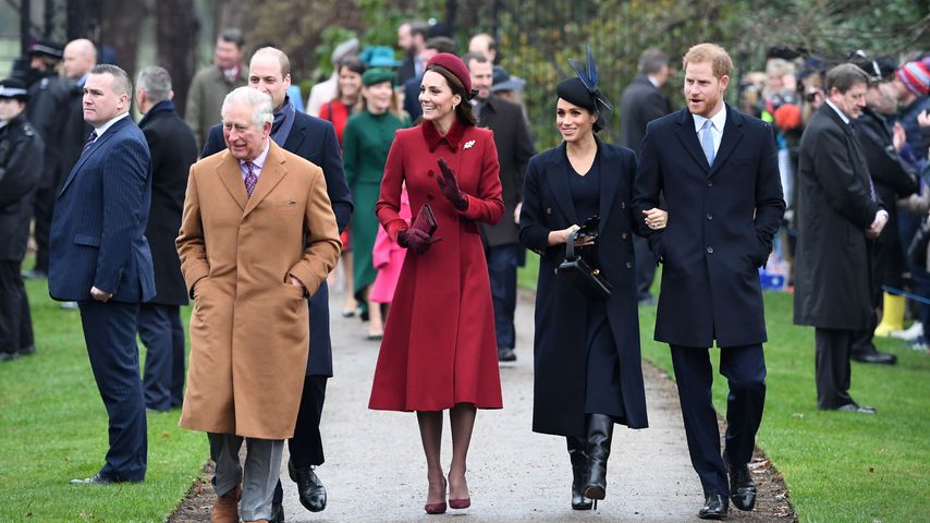 Prinz Charles, Prinz William, Herzogin Kate, Herzogin Meghan und Prinz Harry an Weihnachten 2018