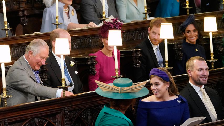 Prinz Charles, Prinz William, Herzogin Kate, Prinz Harry, Herzogin Meghan und Prinzessin Beatrice