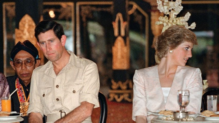 Prinz Charles und Prinzessin Diana in Yogyakarta, Indonesien, 1989