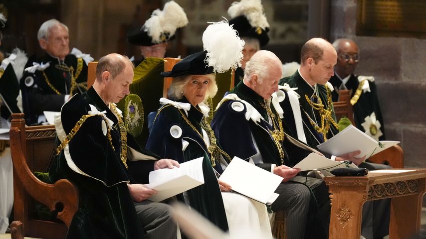 Prinz Edward, Königin Camilla, König Charles III. und Prinz William (v.l.n.r.), Juli 2024