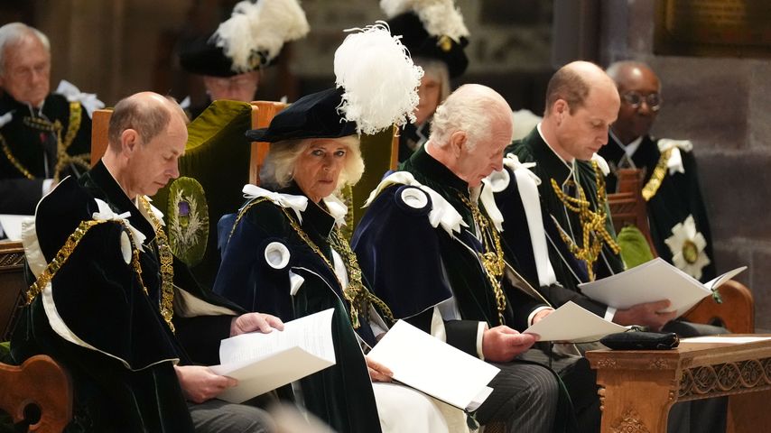 Prinz Edward, Königin Camilla, König Charles und Prinz William in Edinburgh, Juli 2024