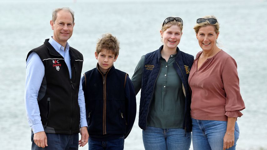 Prinz Edward mit seinen Kindern James und Louise sowie seiner Frau Sophie von Wessex