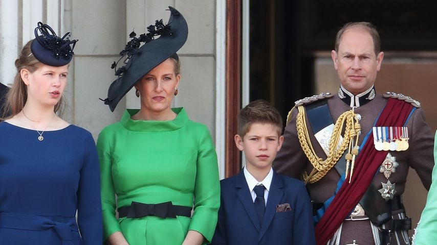 Prinz Edward und Sophie mit ihren Kindern Lady Louise Windsor und James Viscount Severn im Jahr 2019